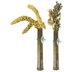 Bambou Grass Keeper +/-20cm - Back Zoo Nature -Oiseaux Fournitures Soldes bambou grass keeper 20cm back zoo nature zf1368 back zoo nature le porte millet en bambou back zoo nature est un support naturel 2