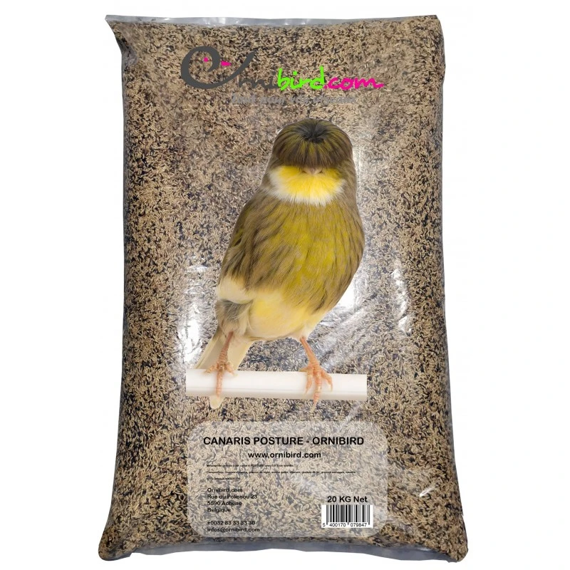 Canaris Posture - Ornibird, Mélange Pour Canaris Avec 0,6% Navette 20kg 3 Canaris Posture - Ornibird, Mélange Pour Canaris Avec 0,6% Navette 20kg