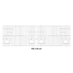 Façade De Cage En Métal Avec Portes Mangeoires 100x30cm - Fauna