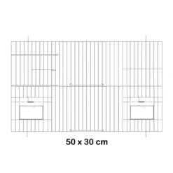 Façade De Cage En Métal Avec Portes Mangeoires 50x30cm - Fauna