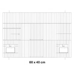 Façade De Cage En Métal Avec Portes Mangeoires 60x40cm - Fauna