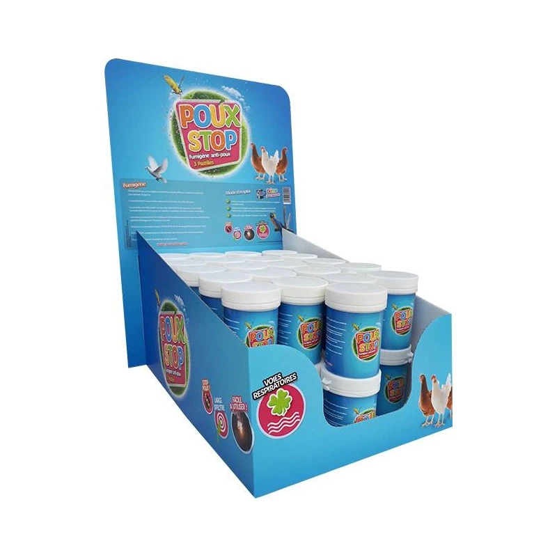 Kit De 42 Fumigènes Anti-Poux Avec Présentoir Offert - 3 Pastilles - Poux-Stop 3 Kit De 42 Fumigènes Anti-Poux Avec Présentoir Offert - 3 Pastilles - Poux-Stop