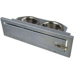 Mangeoire à Plateau Tournant 2 Bols Black Ral 9005